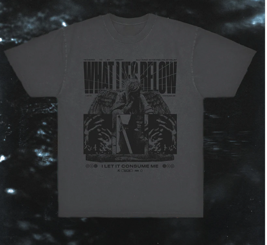 What Lies Below - Angel - Unisex garment-dyed heavyweight t-shirt
